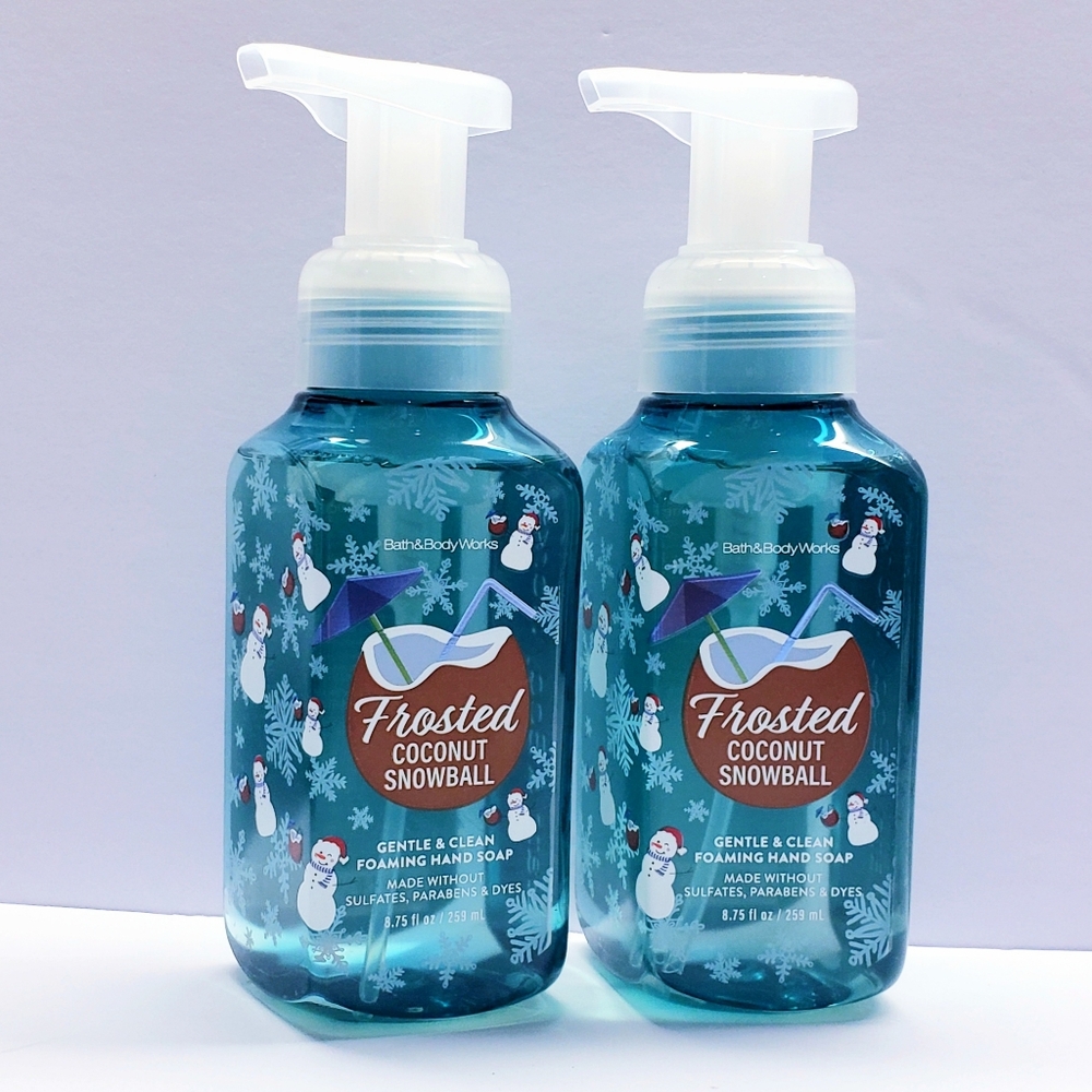 Bath & Body Works FROSTED COCONUT SNOWBALL Gentle & Clean Foaming Hand Soap(2pc)